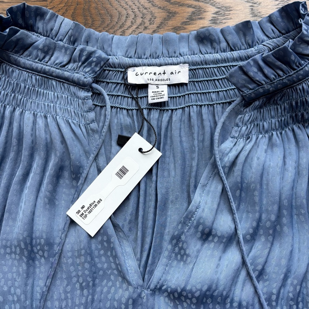 Current Air Dusty Blue Textured Blousr and Tiered Skirt Set | NWT | Small/XS - Picture 3 of 11